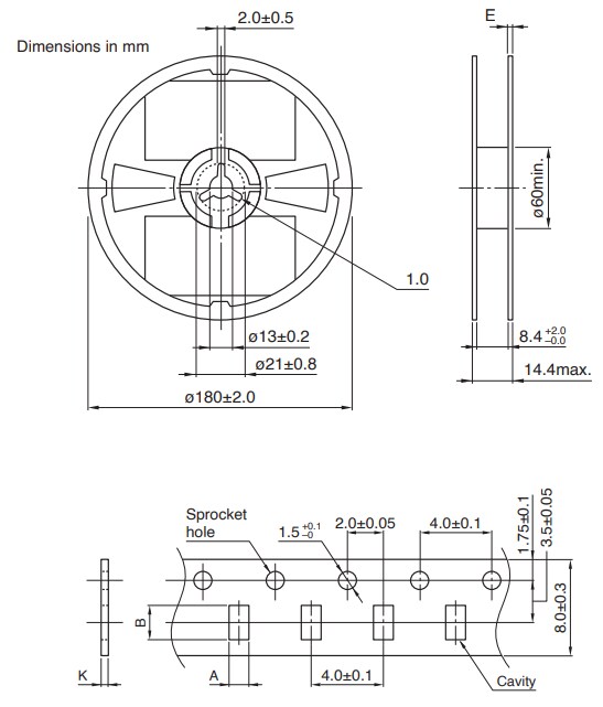 Mechanical Drawing - TDK MLZ1608C Power Inductors